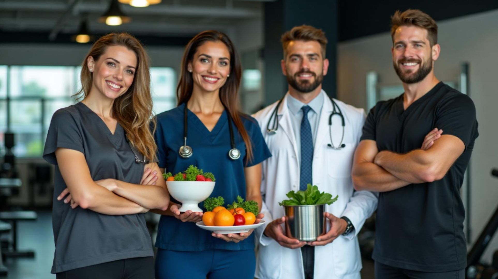 Personal fitness trainer in action